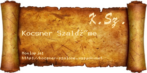 Kocsner Szalóme névjegykártya
